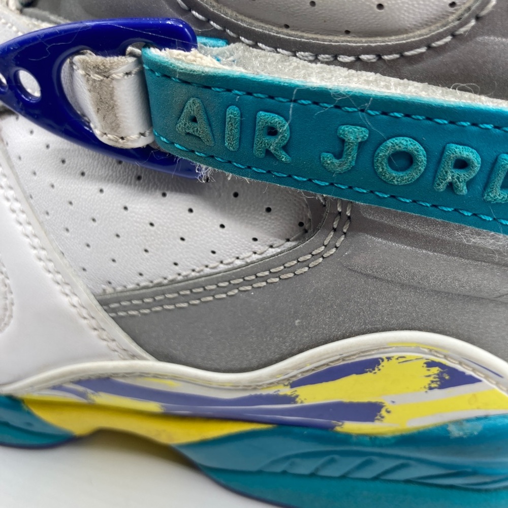 2019 Nike Air Jordan 8 Retro OG White Aqua CI1236-100 Sz 7 Women’s - Picture 7 of 12